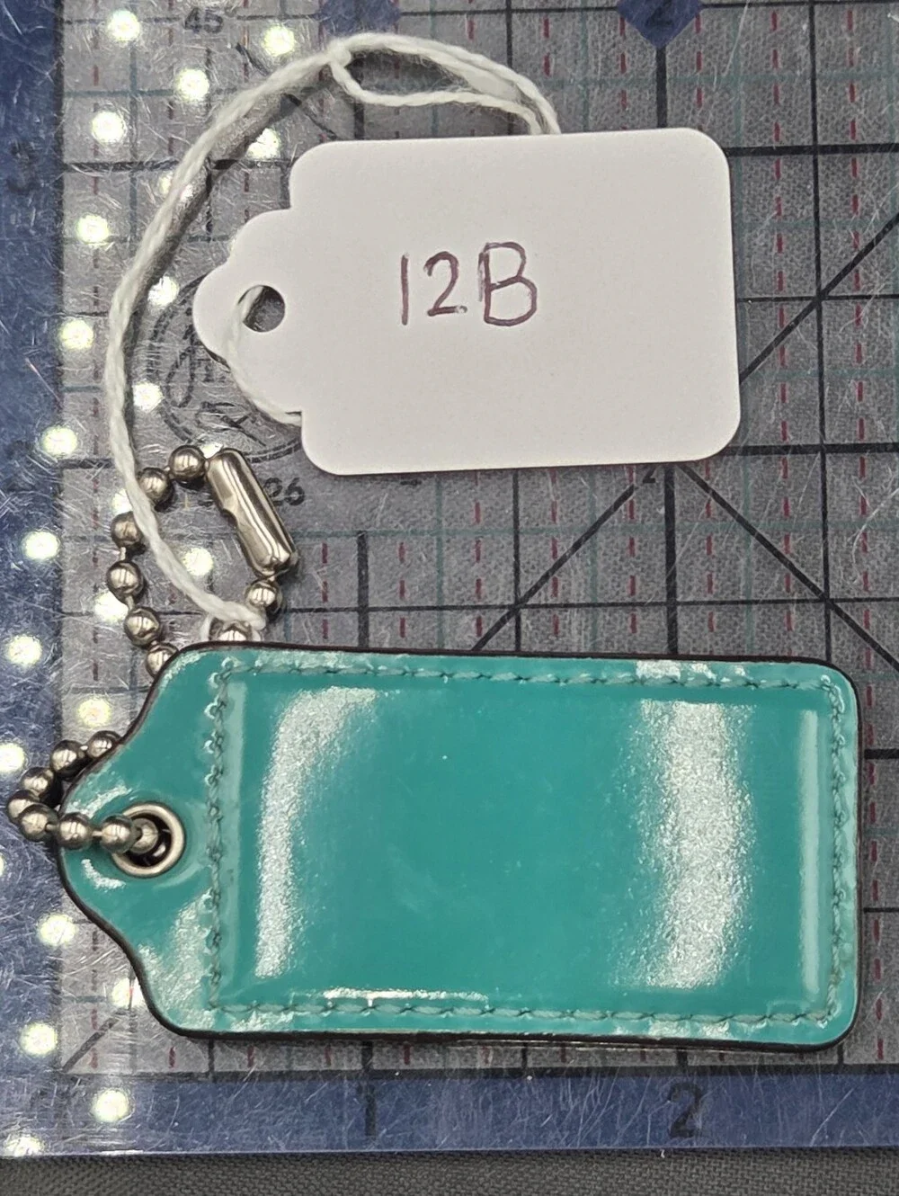Coach Teal Leather Logo Hang Tag